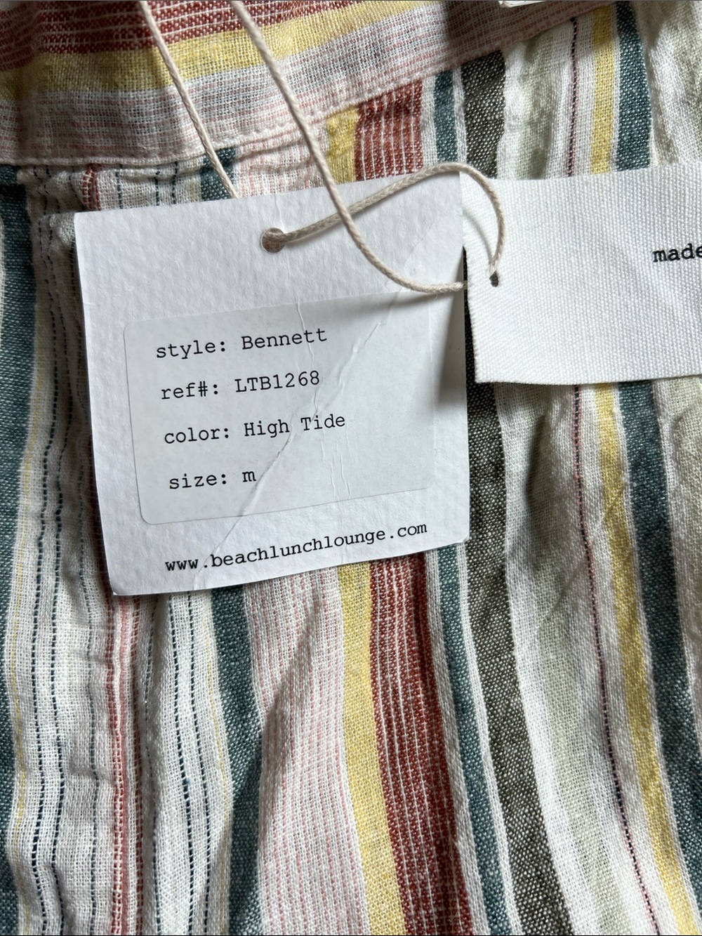 BeachLunchLounge Linen Blend Striped Pull-On Shorts - Multicolor - Picture 2 of 6
